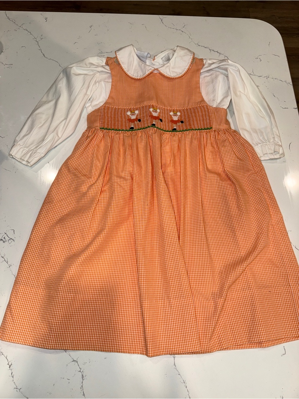 Silly Goose Smocked Cheerleader Dress w/Matching Shirt - Size 3